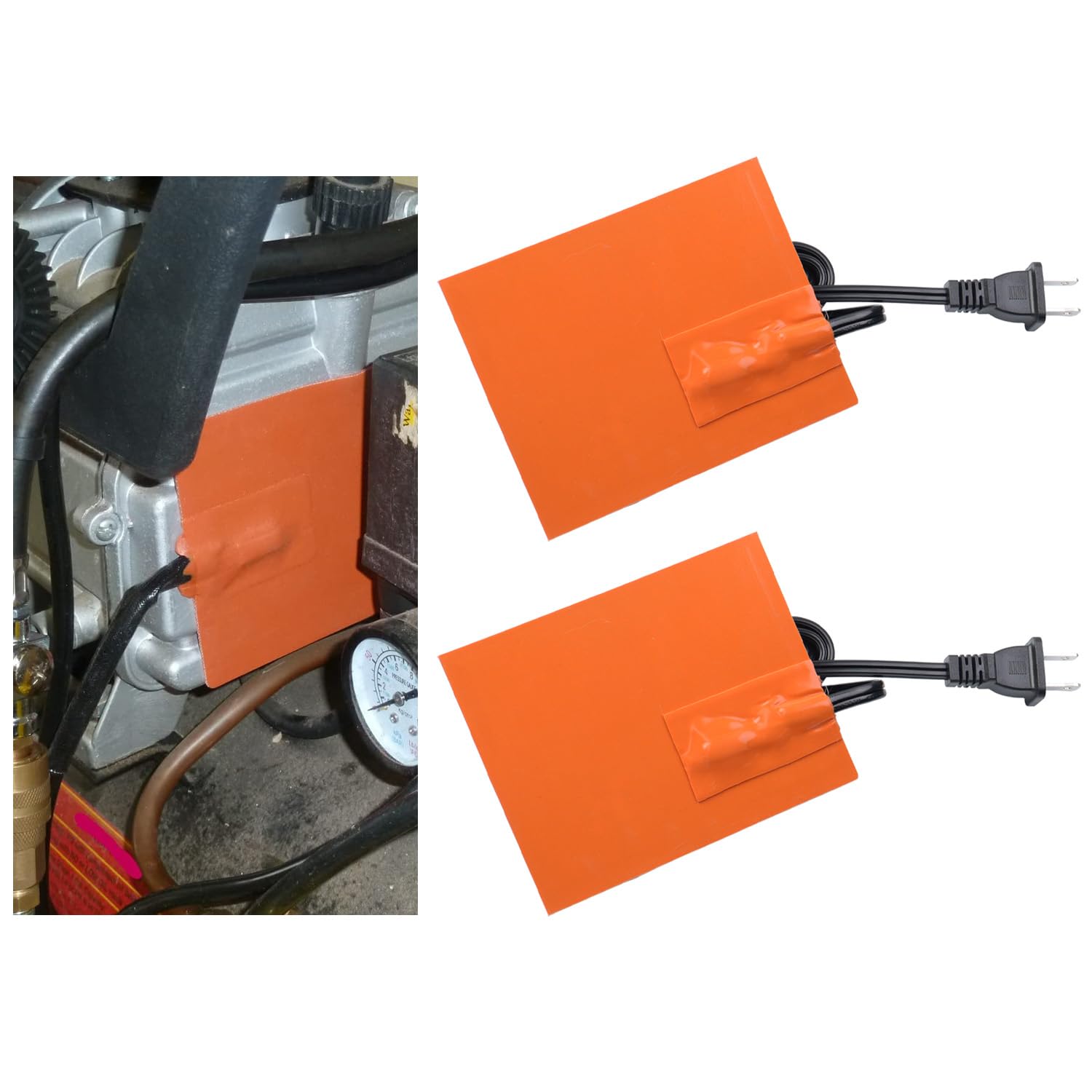 4 X 5In Car Engine Silicone Pad Heater - Self-Adhesive, 2Pcs Oil Pan Heater Pad Car Truck Oil Pan Heater Pad For Metal Surface W