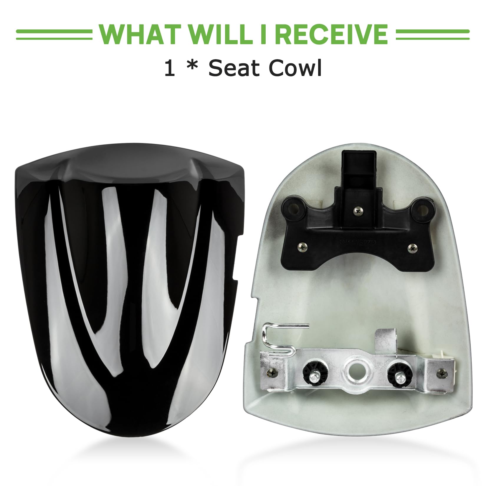 Motorcycle Rear Passenger Seat Fairing Cover Cowl Tail Section Motorcycle Fairing for GSXR600 750 K6 2006-2007, Black