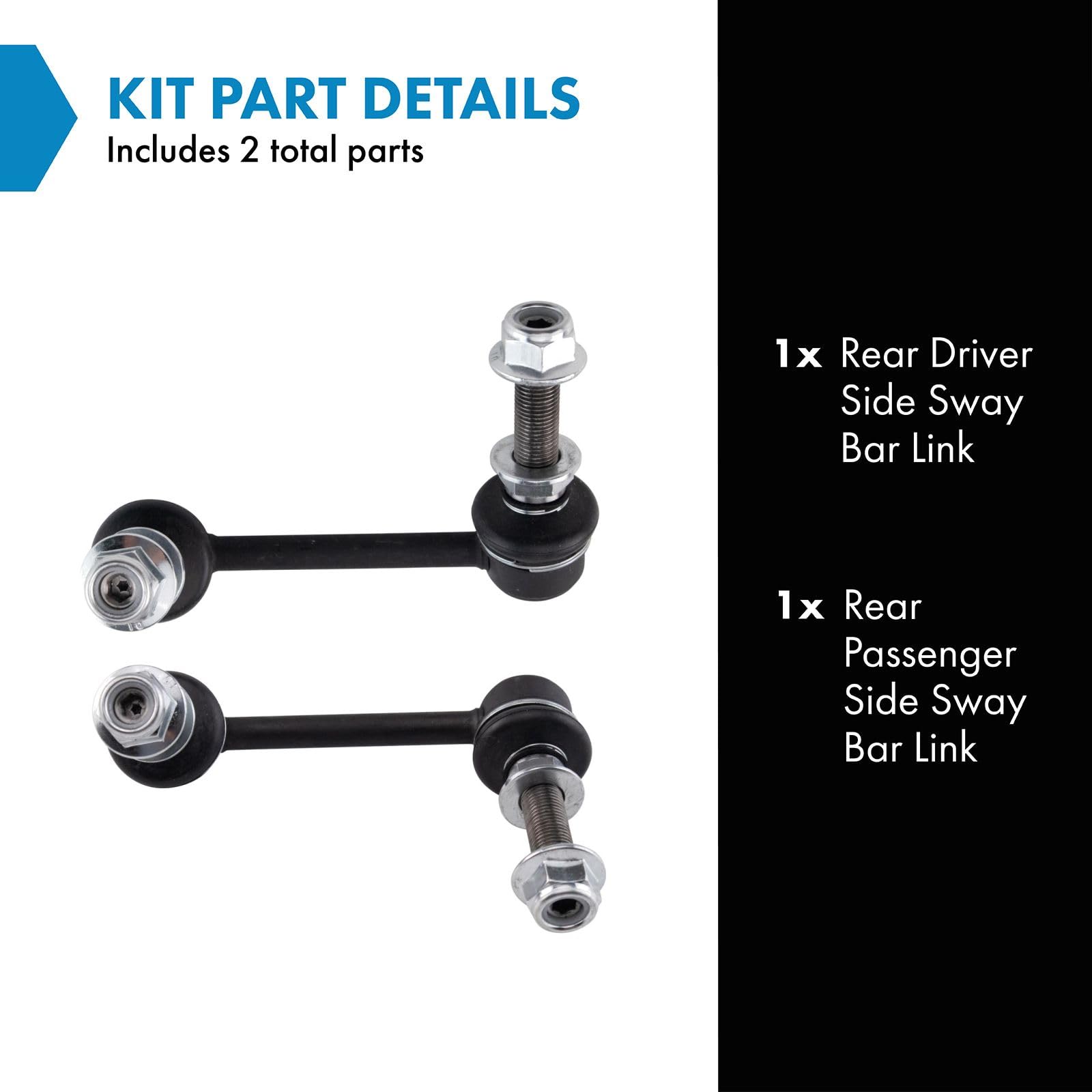 Trq Rear Sway Bar Stabilizer Link Set Compatible With 2013 Infiniti Jx35 2014-2022 Qx60 2015-2023 Nissan Murano 2013-2020 Pathfi