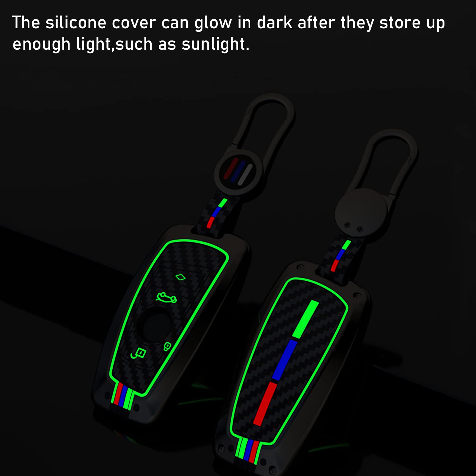 Jaronx Compatible With Bmw Key Fob Cover 1'F20/2'F22/3'F30/4'F32/5'F10/6'F11/7'F01/X3 F25/X4 F26/M3 M4 M5 M6, Metal Keyfob Cover
