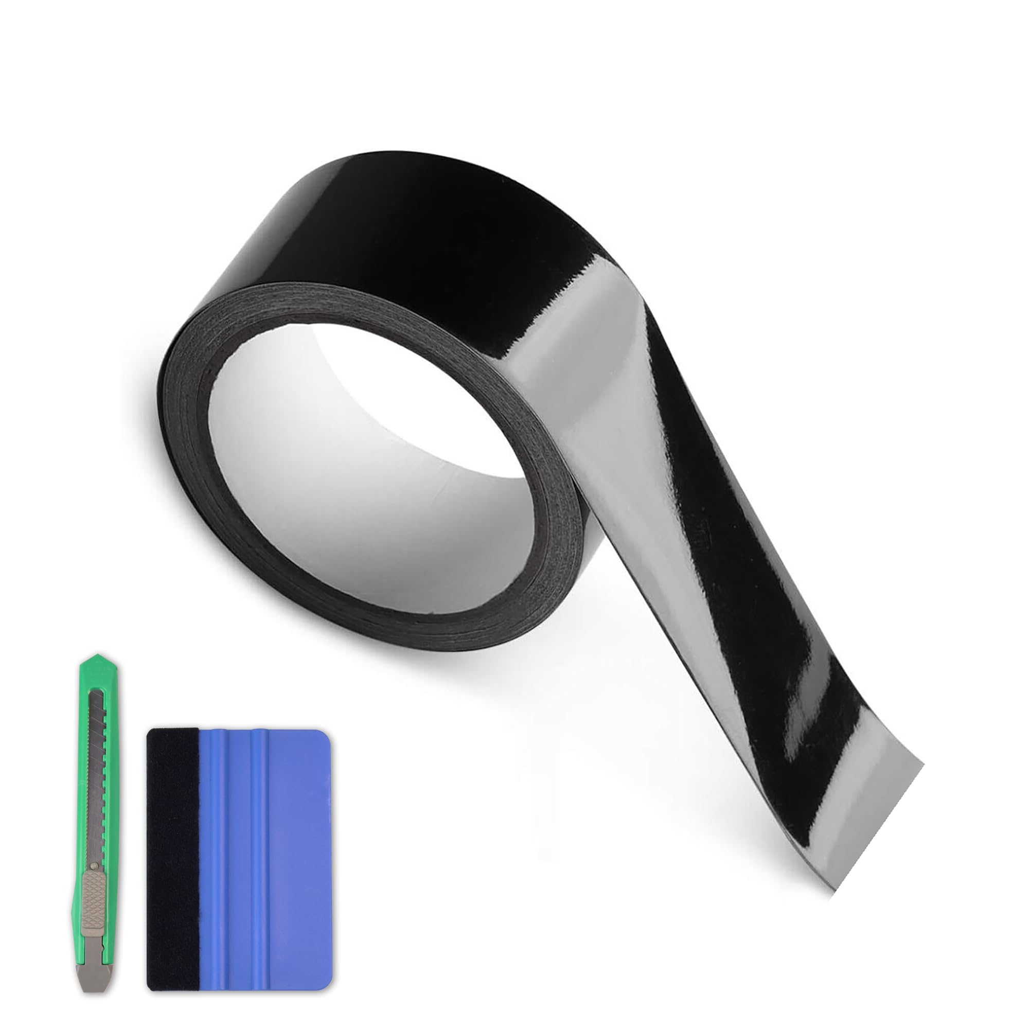 Arespark Gloss Black Vinyl Wrap, Cars Vinyl Film Tapes Kit For Blackout Chrome Delete Window Trim Door With Free Tools (1In X 30