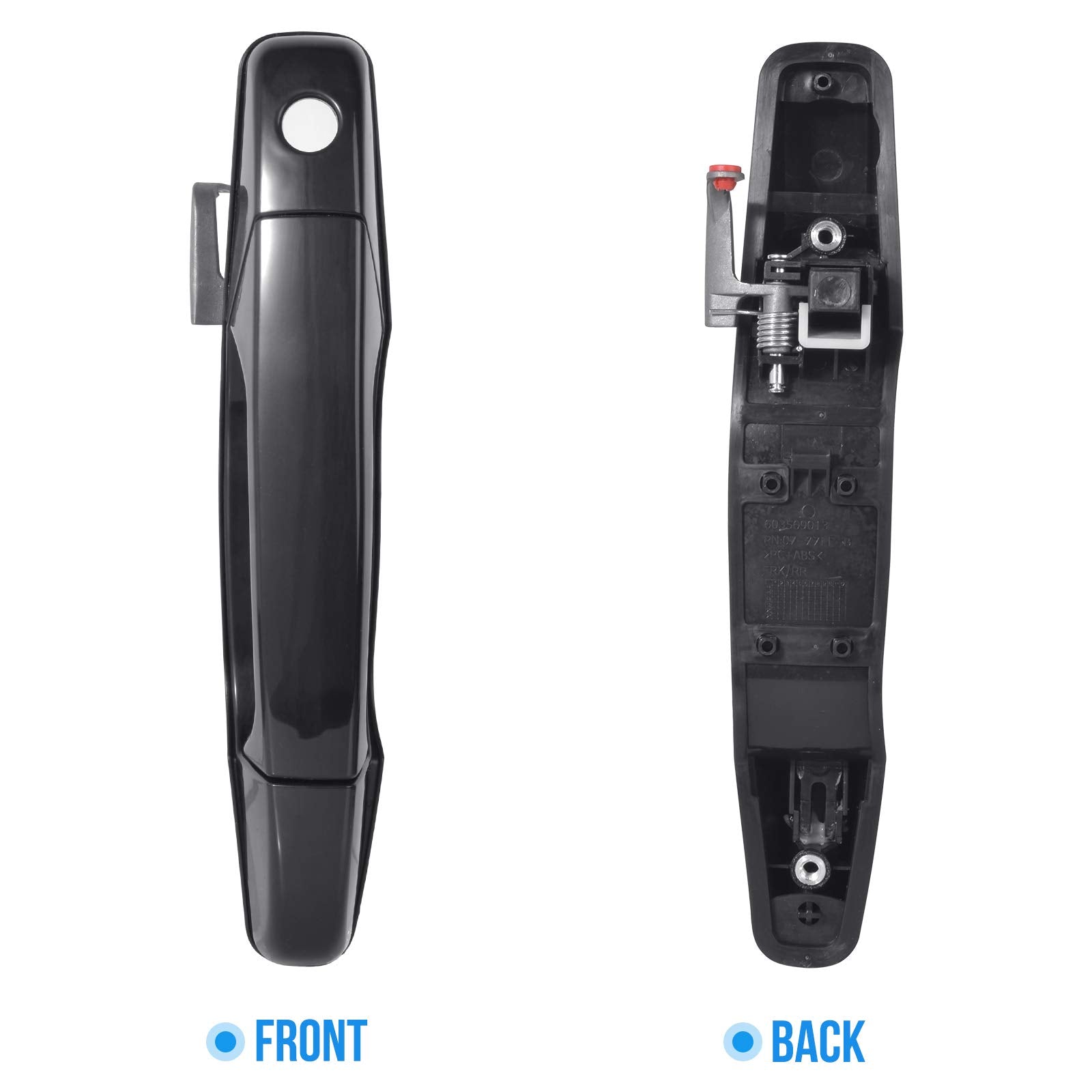 Faersi 4Pcs Exterior Black Door Handle Front Rear Driver & Passenger Side Replacements For Cadillac Escalade Chevy Silverado Gmc