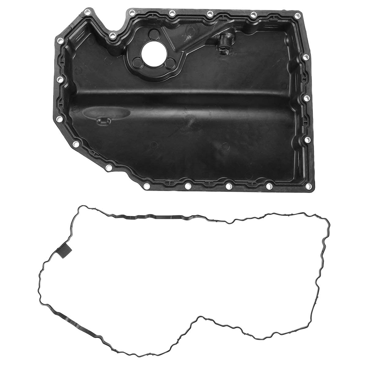 A-Premium Lower Engine Oil Pan Sump With Drain Plug Compatible With Audi A3 2013-2020, Q2 2018-2019, Q3 2019-2020, S3 2014-2020,