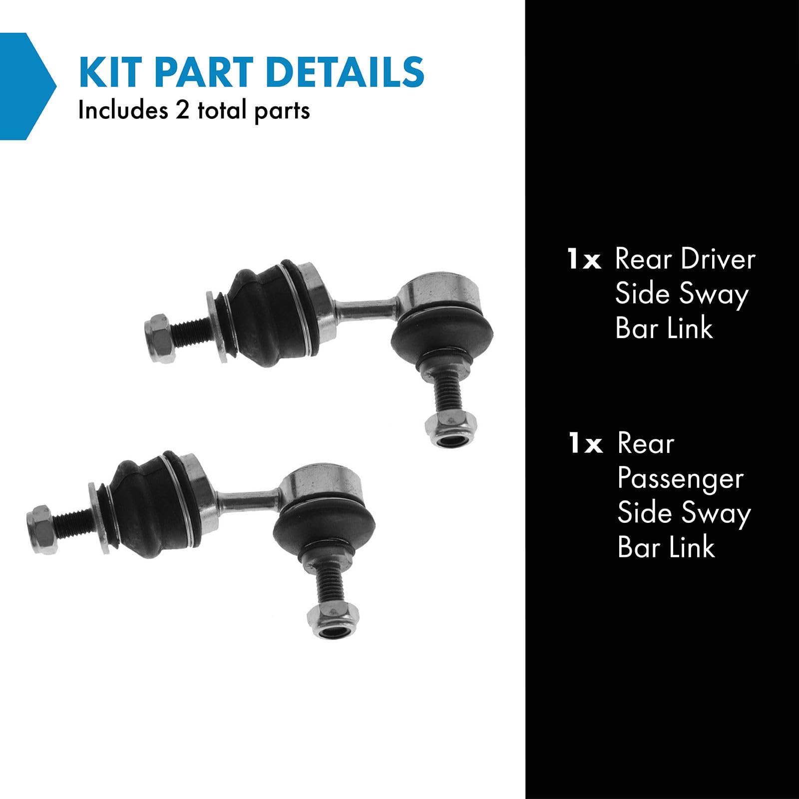 Trq Rear Sway Bar Stabilizer Link Set Compatible With 2002-2008 Jaguar X-Type