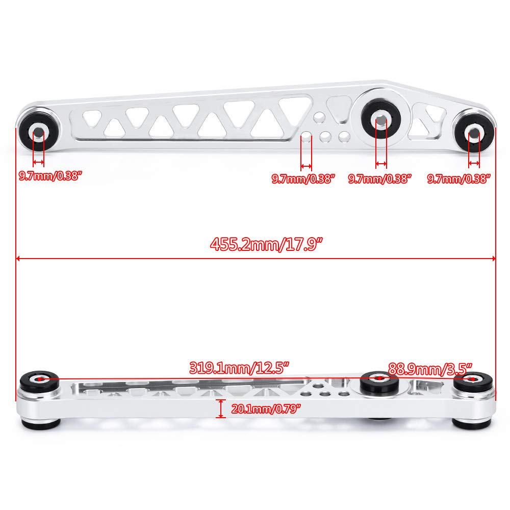 PTNHZ Rear Billet Aluminum Lower Control Arms Relacement For 96-00 Honda Civic Si SiR EK Chassis Strut Suspension Crossmember 1