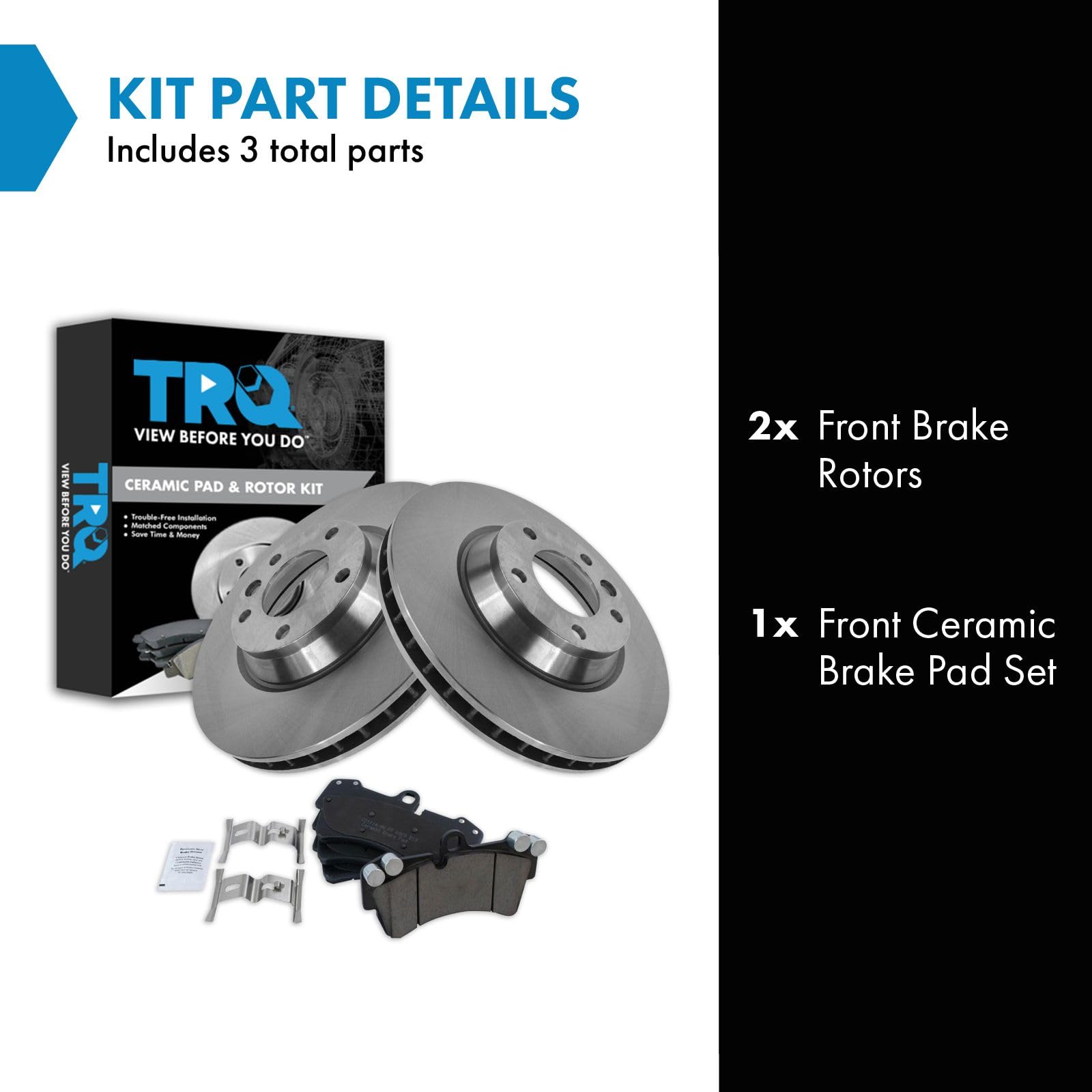 Trq Front Brake Pad & Rotor Kit Brake Pads Brake Rotor Ceramic Compatible With 2007-2015 Audi Q7 2003-2010 Porsche Cayenne 2004-