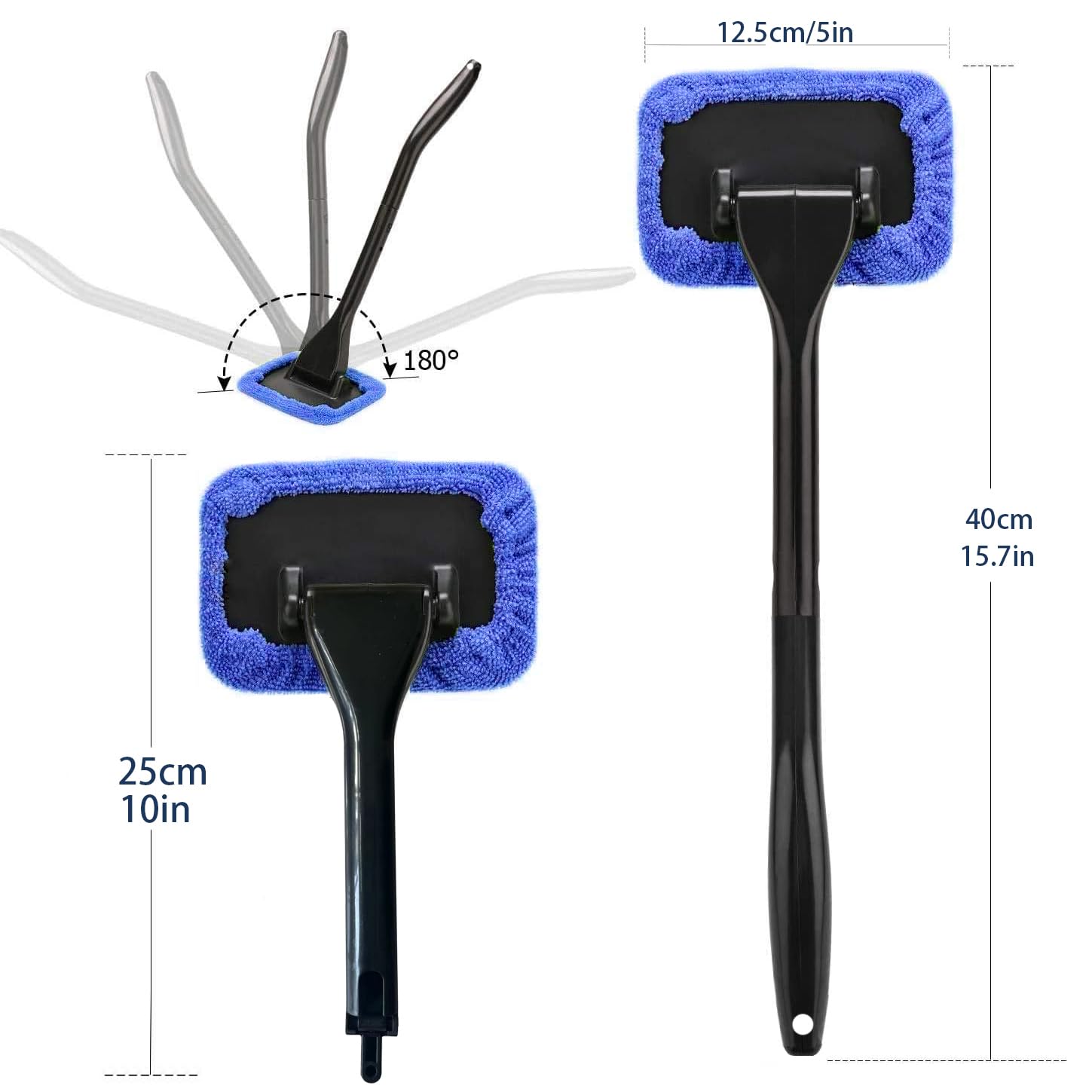 Windshield Cleaning Tool Windshield Cleaning Wand Auto Window Cleaner,5 Pieces Reusable Cloth Pads For Car Interior, Dirty Car W