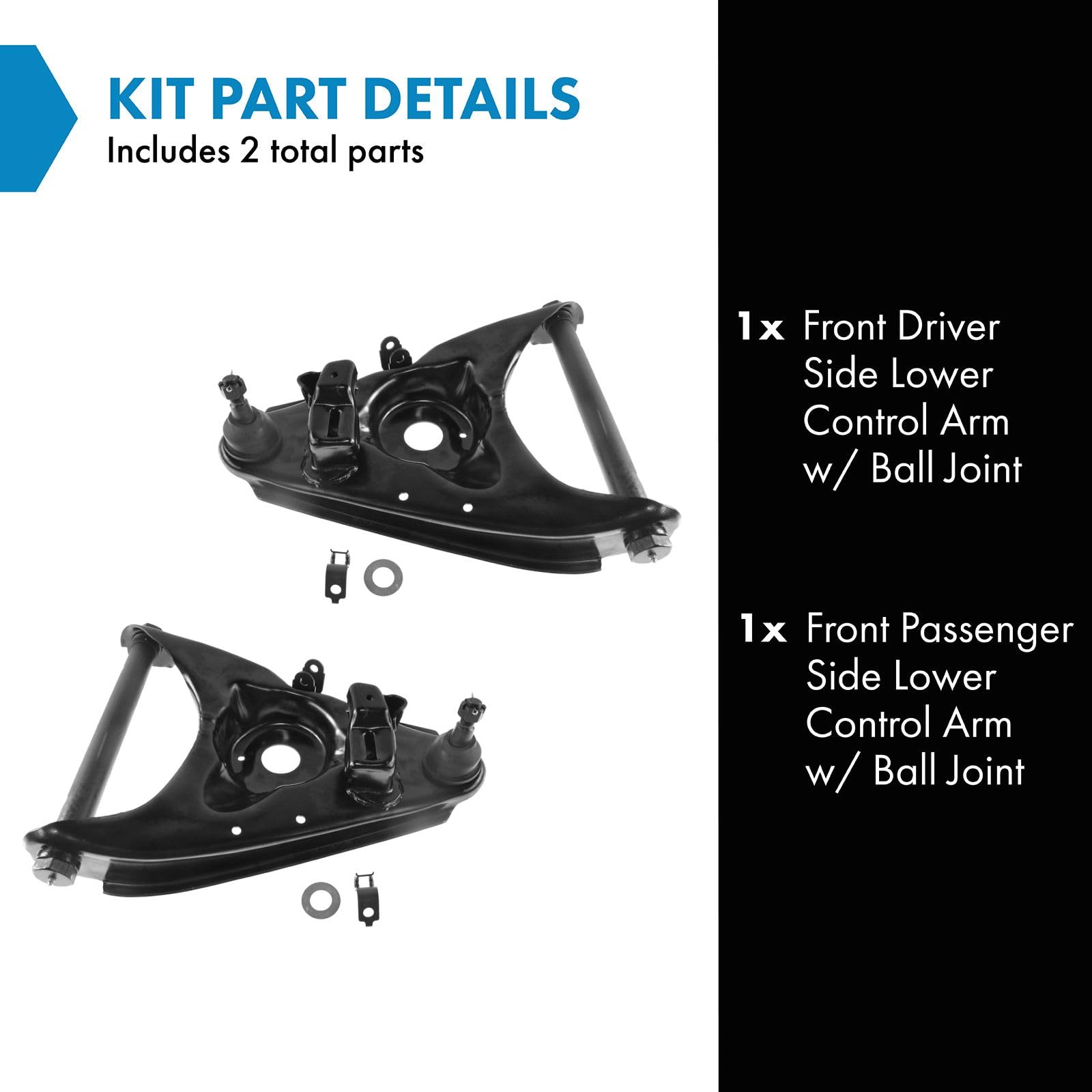 Trq Front Lower Control Arm With Ball Joint Set Compatible With 73-99 Chevrolet Gmc