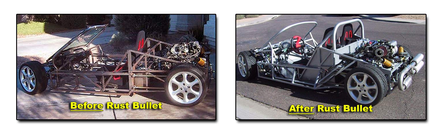 RUST BULLET Automotive Rust Inhibitor Paint, 1 Pint, Rust Protective Coating for Metal, Metallic Gray