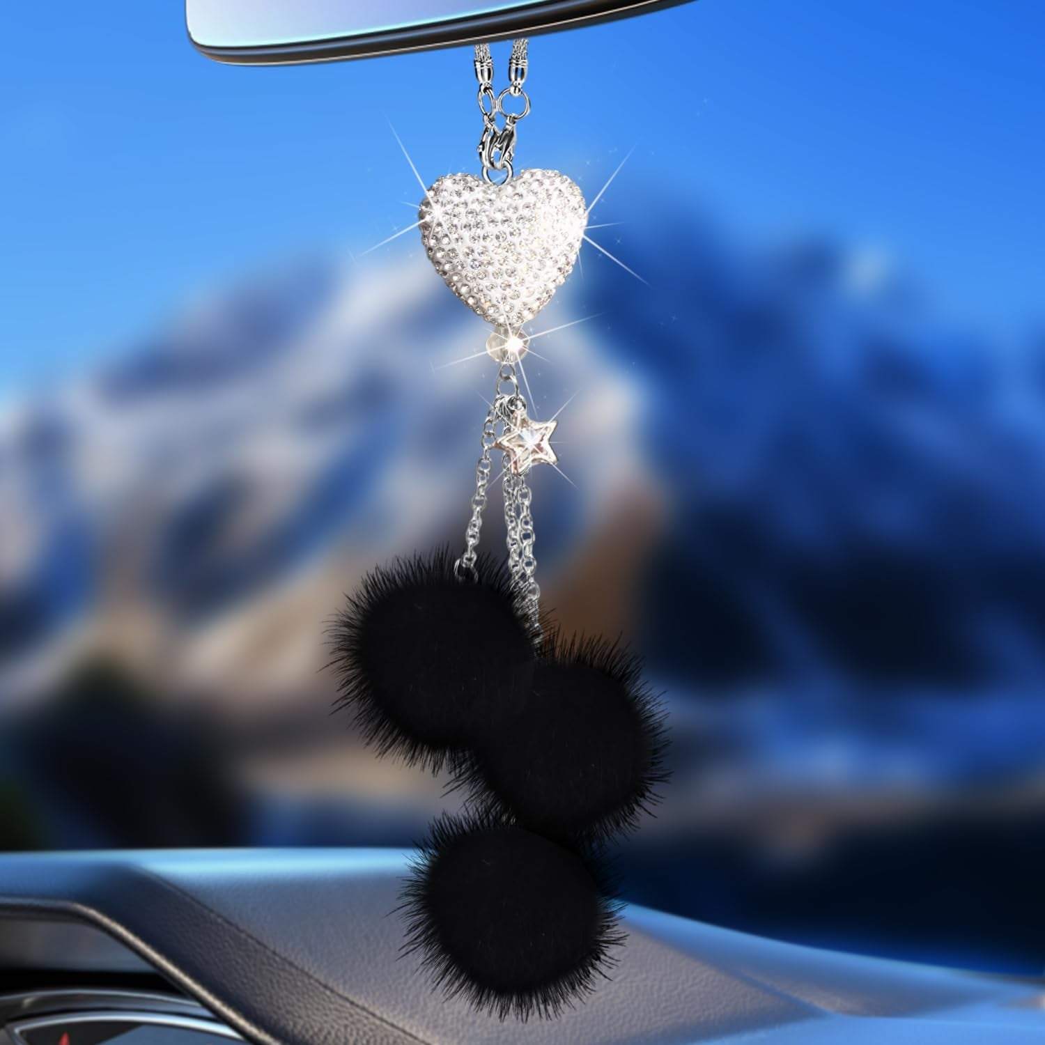 Bling Car Accessories Interior For Women - Girly Crystal Rearview Mirror Decor, Cute Rinestones Para Carro De Mujer, Car Mirror