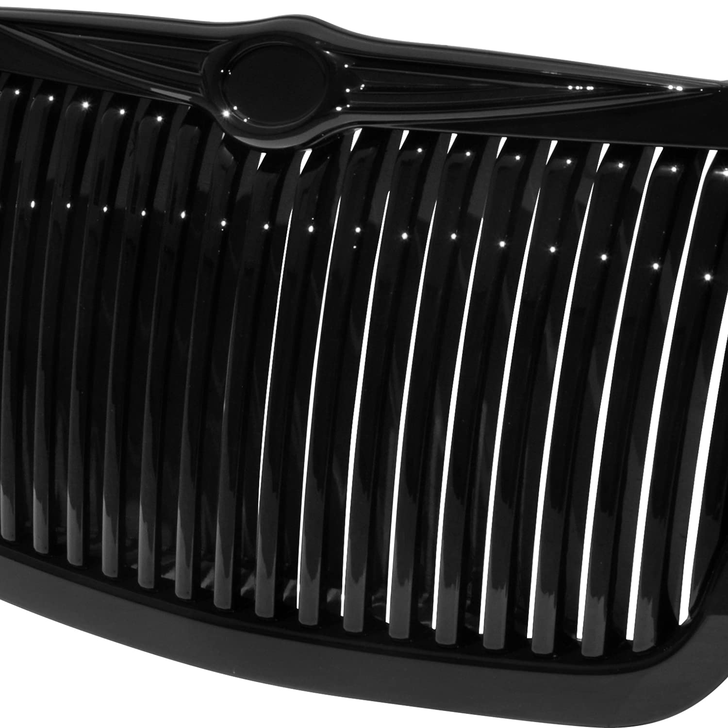 SPEC-D Tuning Vertical Front Grill Hood Grille, Black, Model HG-300C05JMVT, Compatible with 2005-2010 Chrysler 300 300C