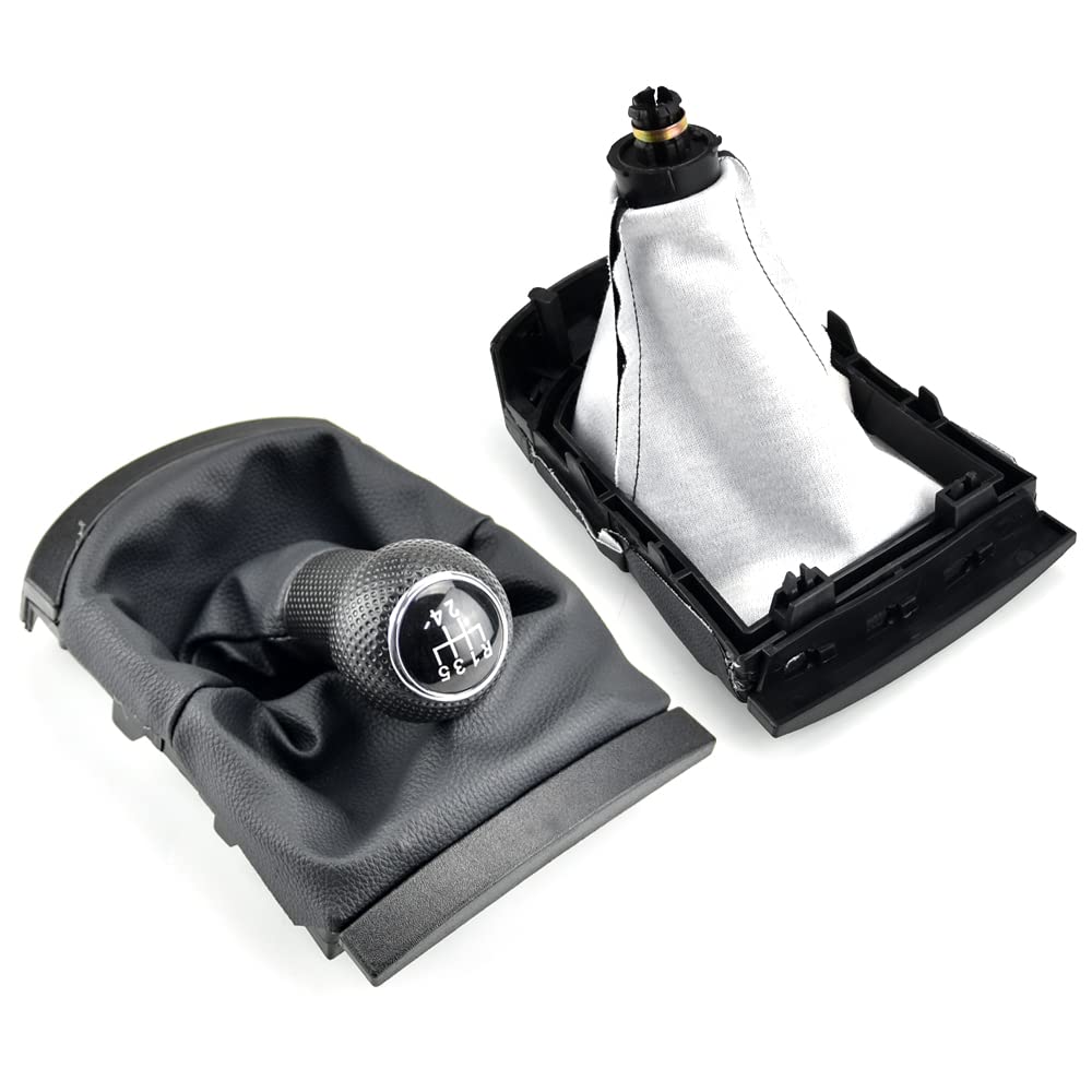 Qklsudua 5 Speed Car Gear Shift Knob Lever Stick Gaiter Boot Cover Collar Dust Cover Compatible With Se-At Ibi-Za 2002-2008