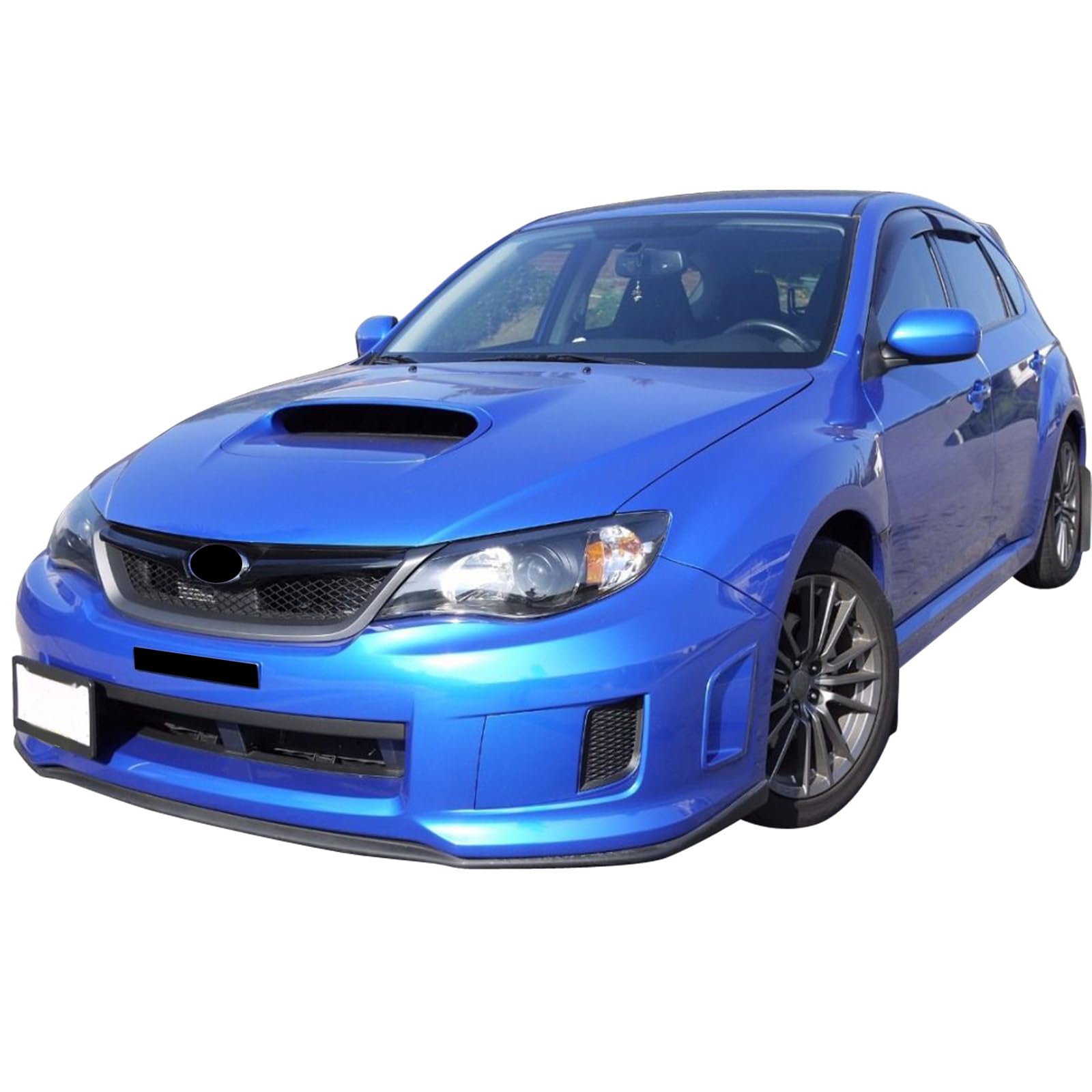 IKON MOTORSPORTS Front Bumper Lip for 2011-2014 Subaru Impreza WRX & STI, V-Limited Style, Unpainted Black, Polypropylene, Model BLF-S