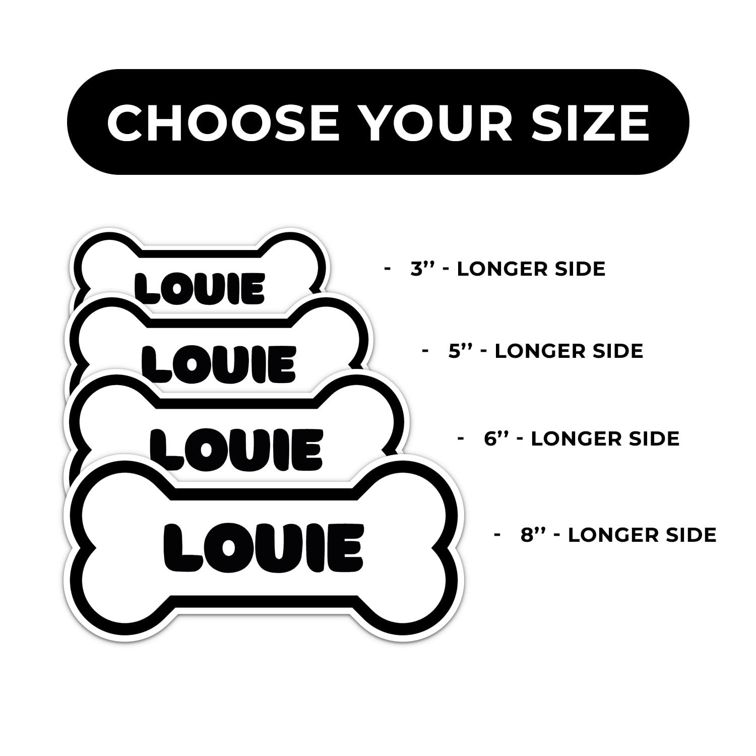 Louie Dog Name Sticker - Waterproof Vinyl Decal For Car Bumper, Laptop, Water Bottle, Wall, And Window, Size - 3'' Longer Side