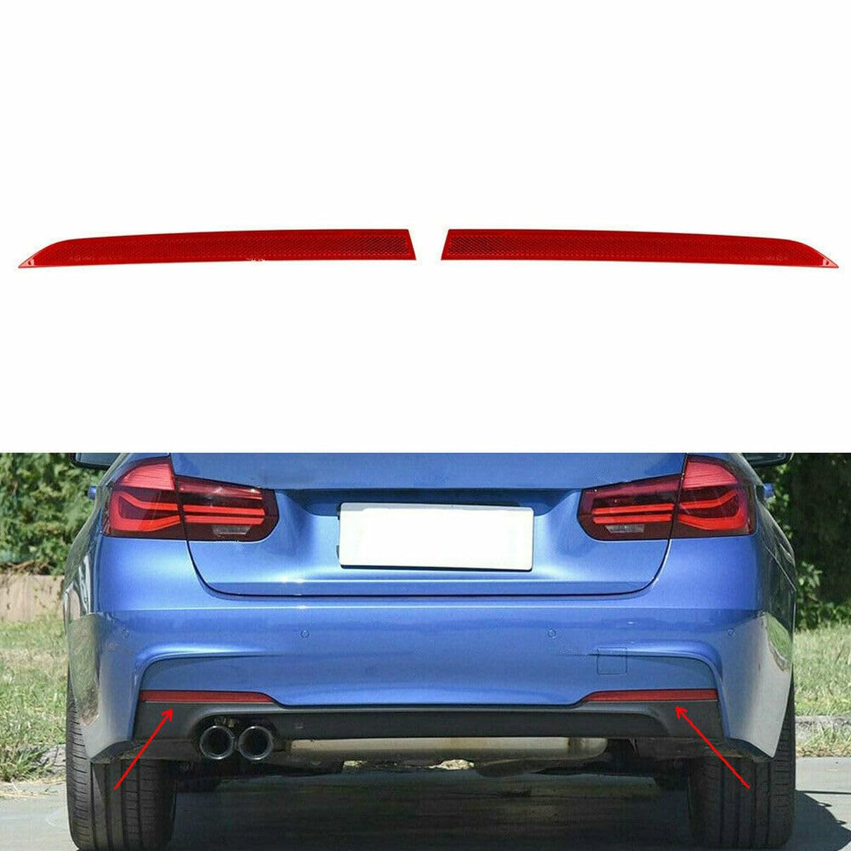 Rear RH & LH Right + Left Side Bumper Reflector for BMW 3 Series F30 F31 M Sport 320i 320iX 328d 328dX 328i 328iX 330e 330i 330i