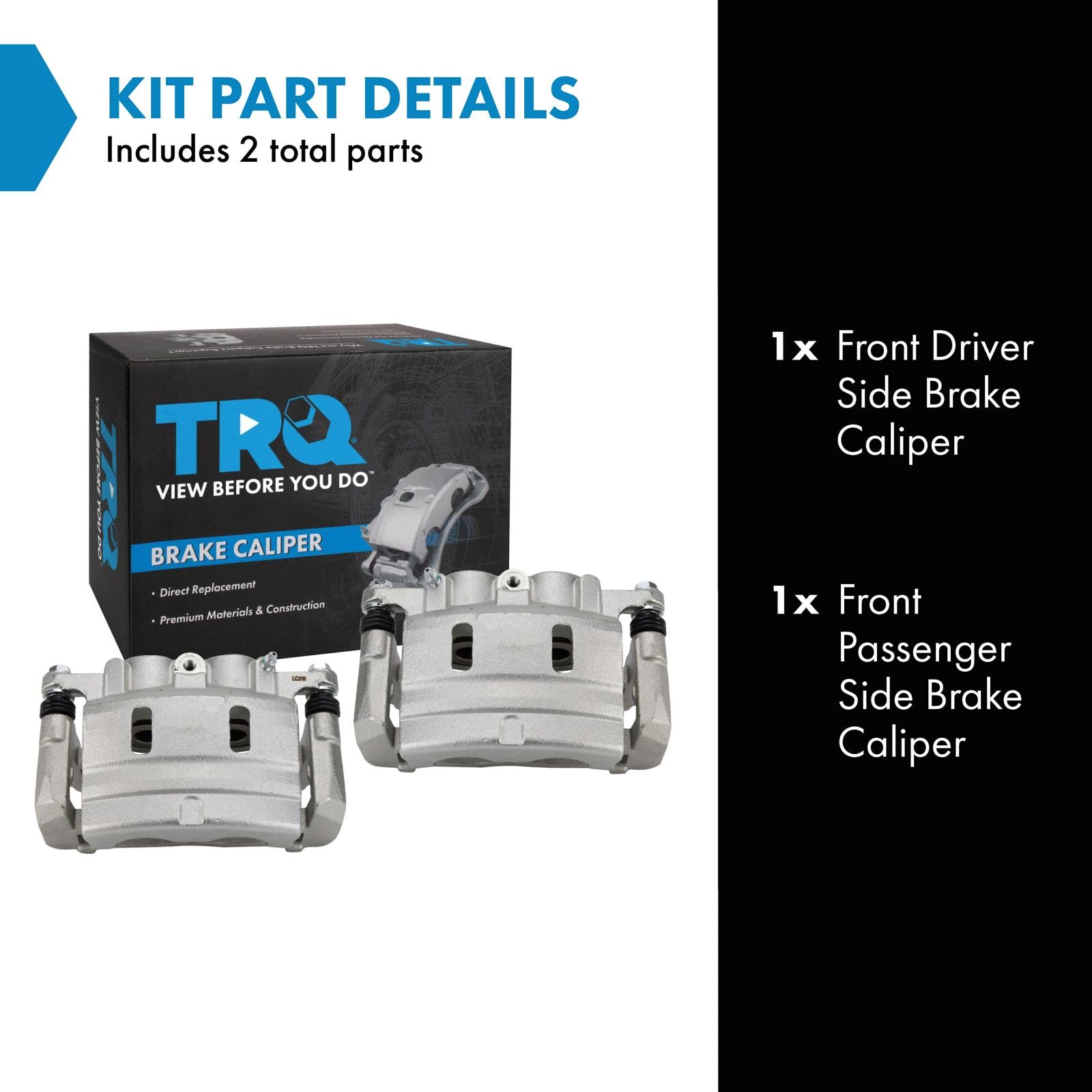 Trq Front Brake Caliper Set Compatible With 2014-2019 Dodge Charger