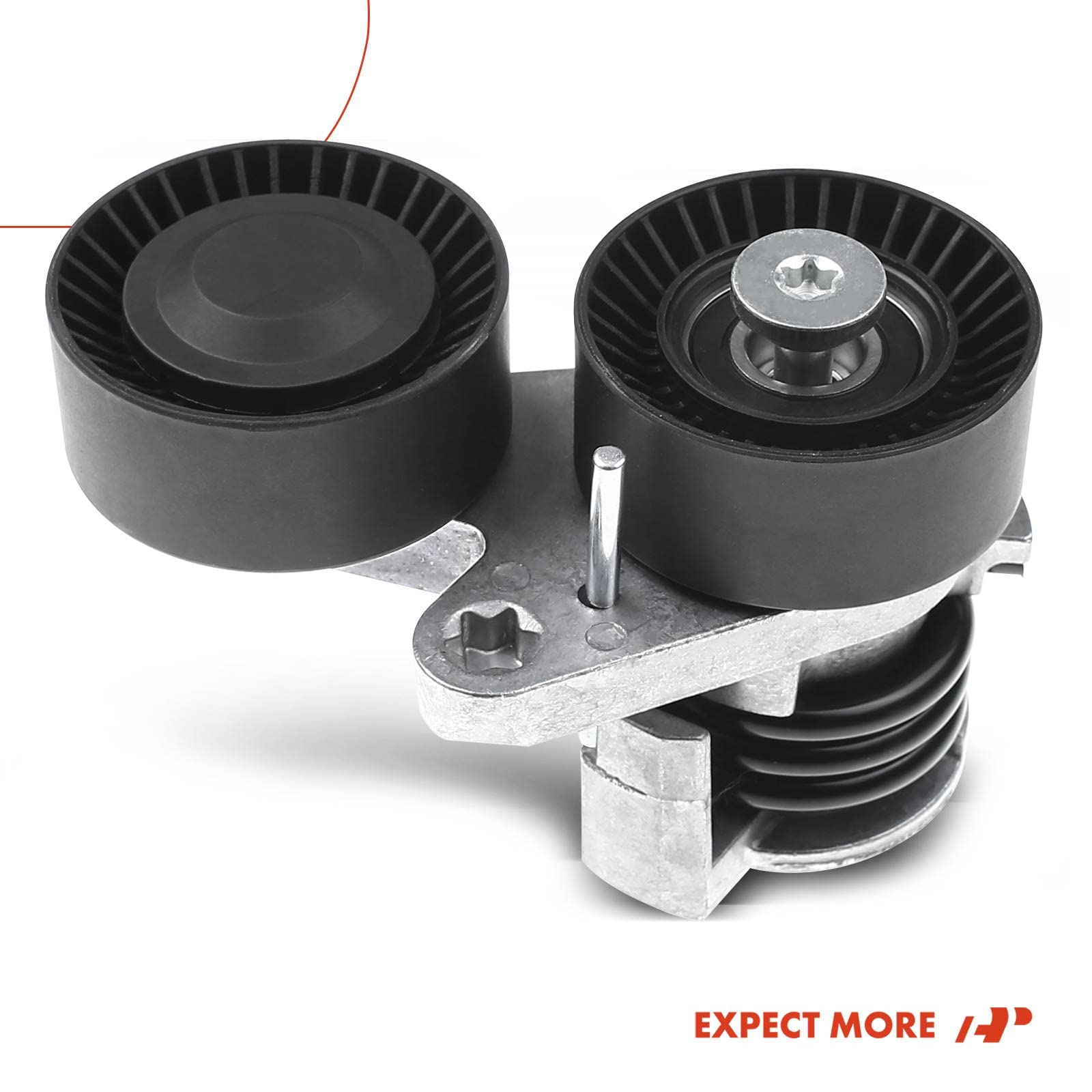 A-Premium Belt Tensioner Assembly With Dual Pulley Compatible With Bmw E82 E90 Series 135I 535I 08-10, 335I 07-10, 335Is 335Xi 5