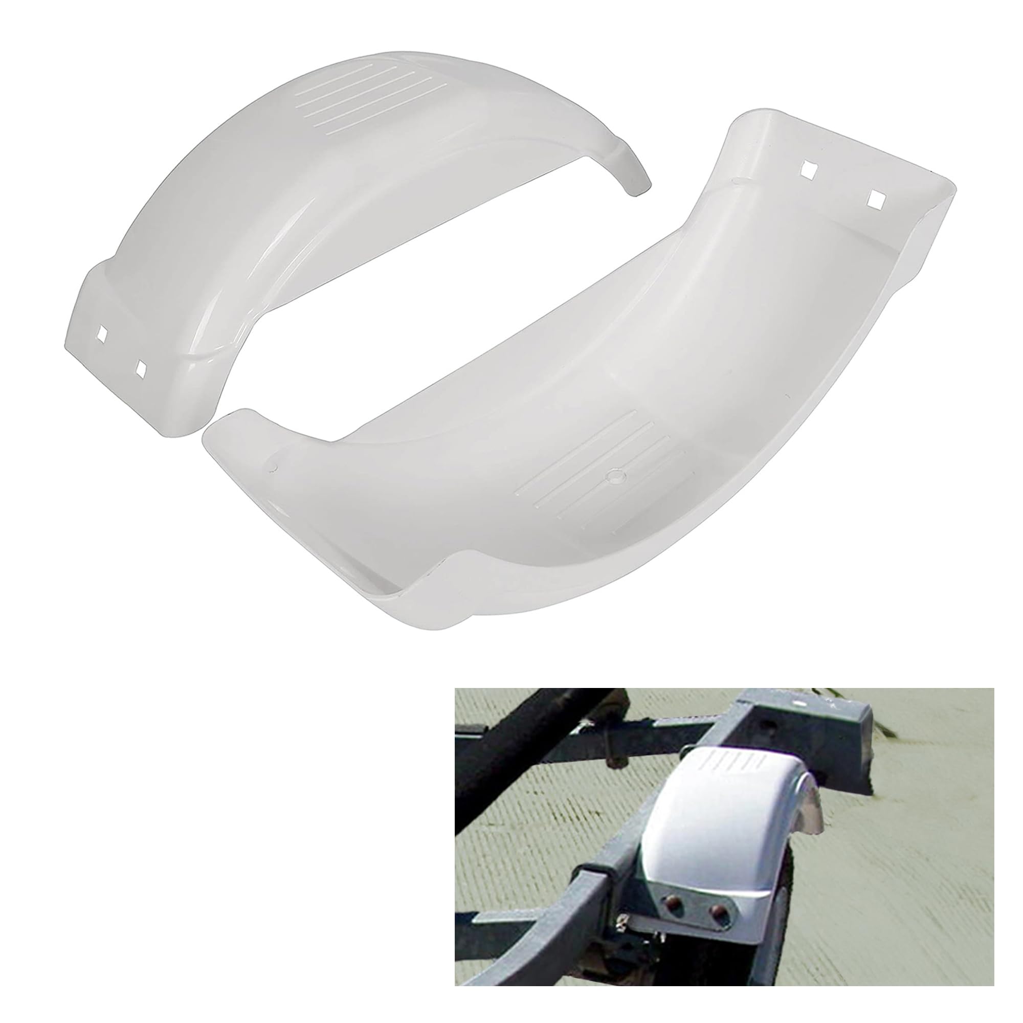HECASA Single-Axle Trailer Fenders 8-12 Skirt Wheels Top Step Skirt Boat Molded 300lbs Pair of Two