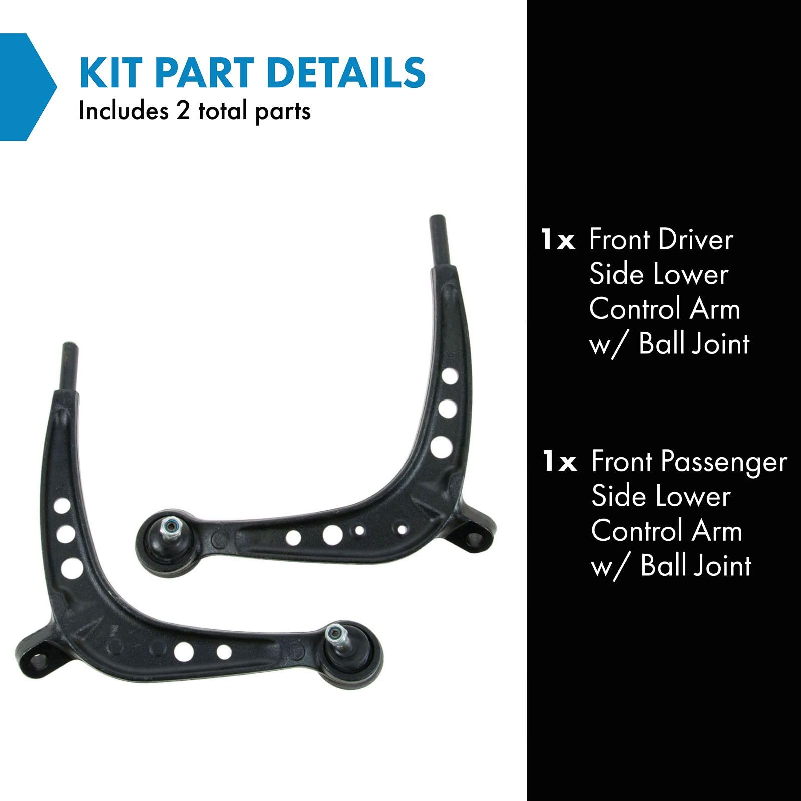 Trq Front Lower Control Arm With Ball Joint Set Compatible With 2001-2005 Bmw 325Xi 330Xi