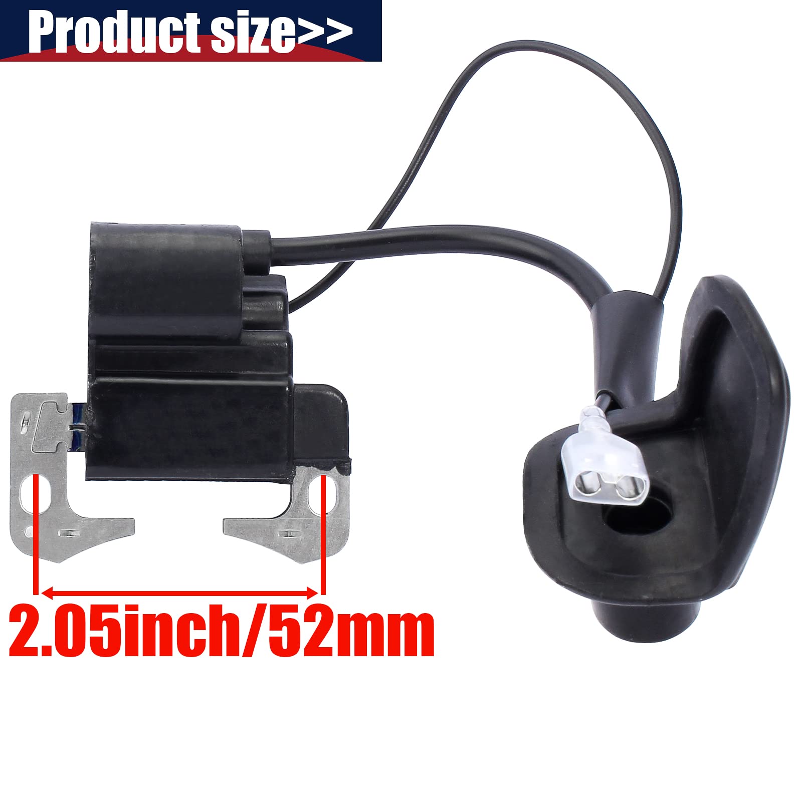 QAZAKY Ignition Coil Spark Plug L7T for 2-stroke 33cc 43cc 47cc 49cc 50cc Mini moto Dirt Pocket Bike Chopper Scooter Kids Quad A