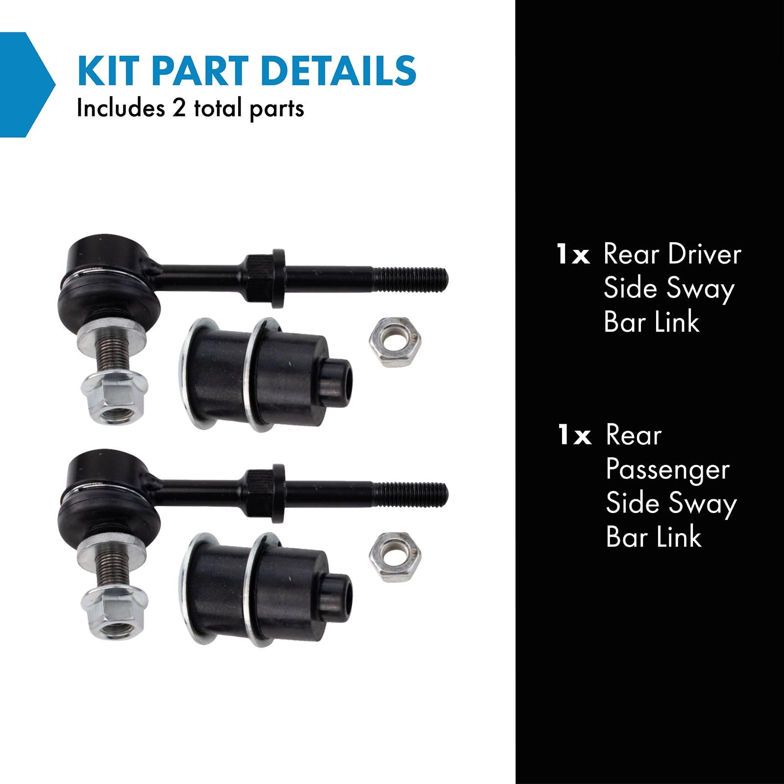 Trq Rear Sway Bar Stabilizer Link Set Compatible With 2011-2017 Lexus Ct200H 2010-2012 Hs250H 2016 Scion Im 2011-2016 Tc 2017 To