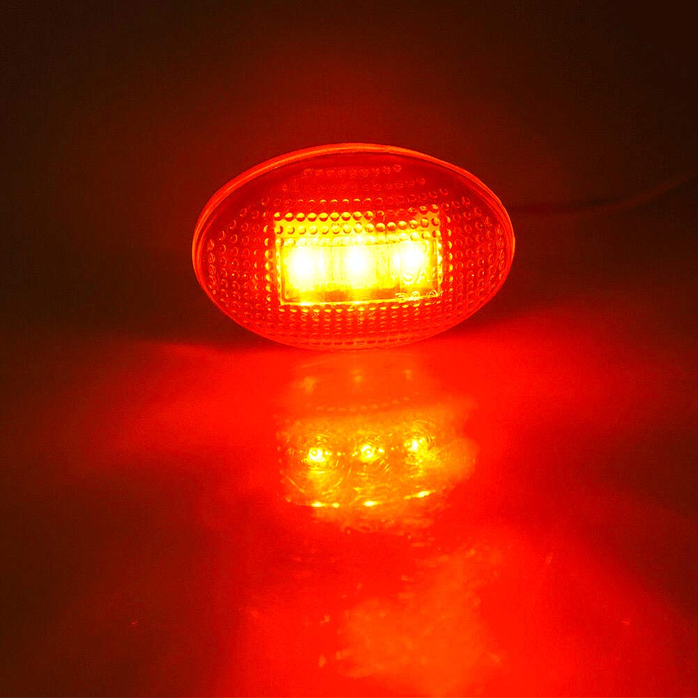 Keing Dually Bed Fender Side Marker Led Lights For Ford 1999-2020 F250 F350 F450 F550 (2Pcs Red + 2Pcs Amber)