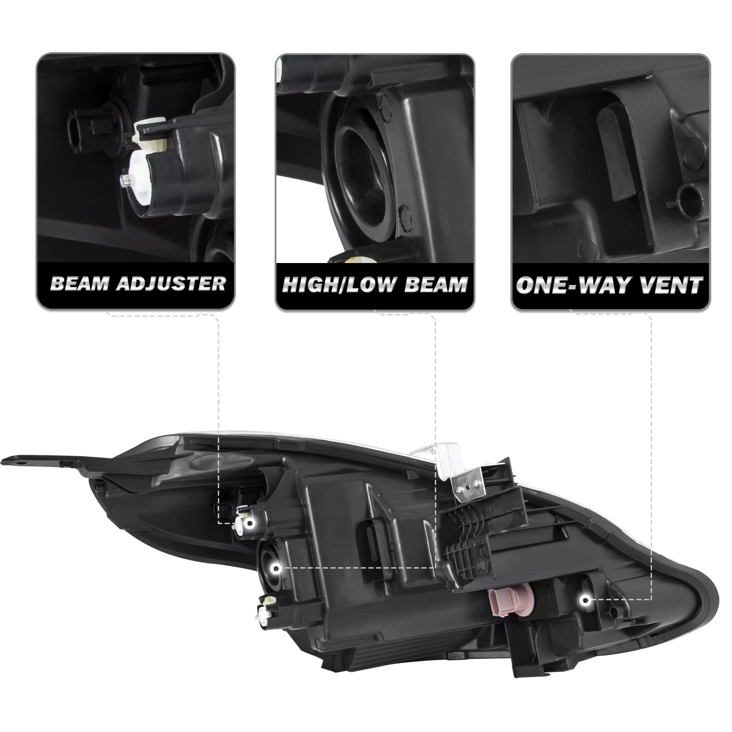 Sockir Headlight Assembly Compatible With 2015-2019 Nissan Versa Oem Style Halogen Headlamp Replacement Left Driver Side