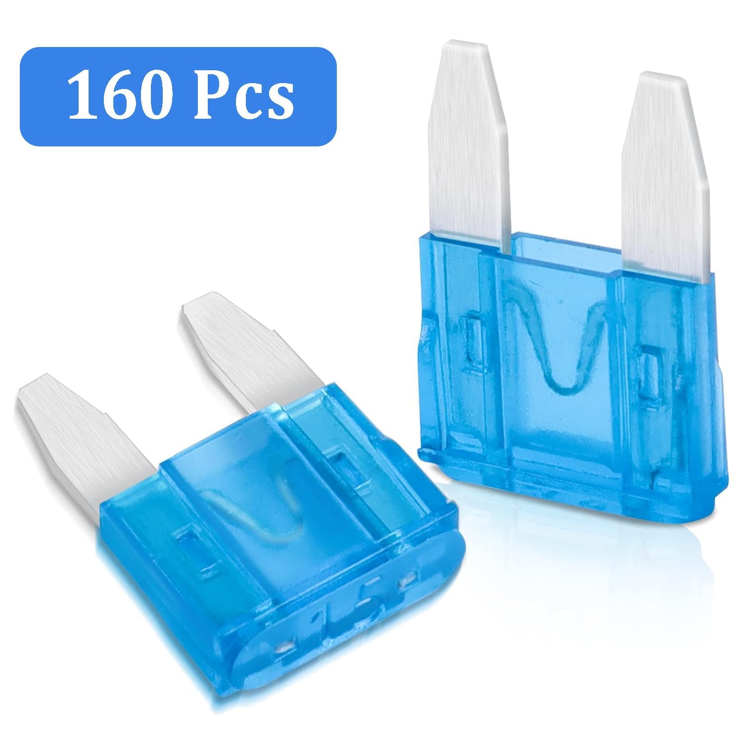 160 Pcs 15Amp Mini Fuse, 15 A Mini Car Blade Automotive Fuse