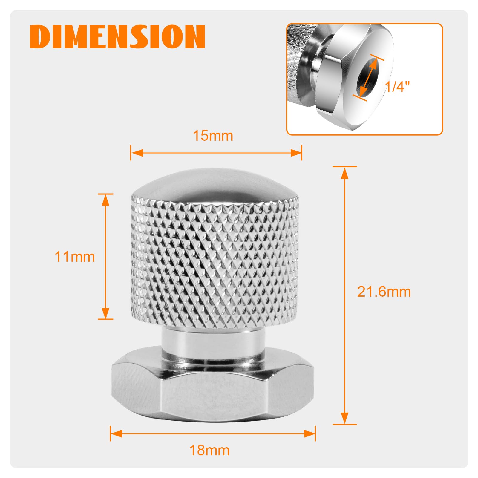 Eumti 3PCS Stainless Knurled Fender Rear Seat Bolt Screw with Solo seat mounting nut 1/4''-20 Thread Skull Pattern Black Eyes Ch