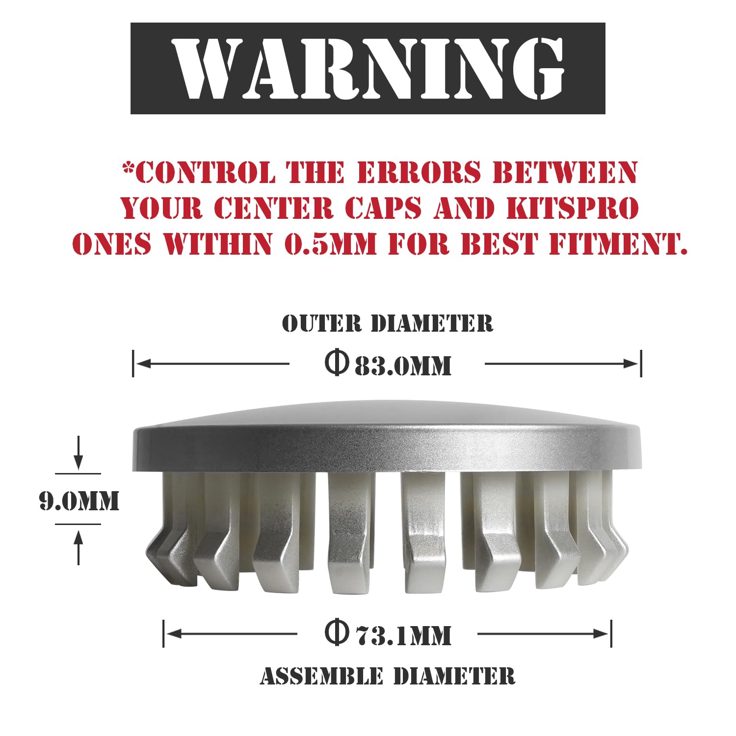 Kitspro 3.25Inch 83Mm Wheel Center Caps For Chevrolet Chevy Gmc Colorado Tahoe Suburban Silverado Sierra 1500 Rim Hub Caps, Pack