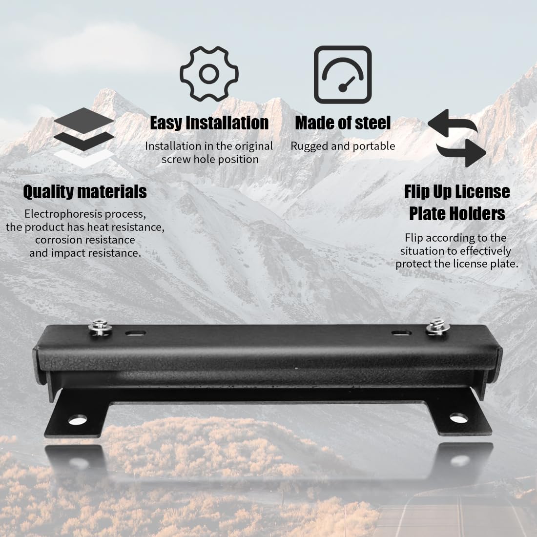XOOKUN Universal 10'' Flip Up License Plate Bracket for Anchor Chain Hawse Fairlead License Plate Mount, Compatible with Jeep Fo