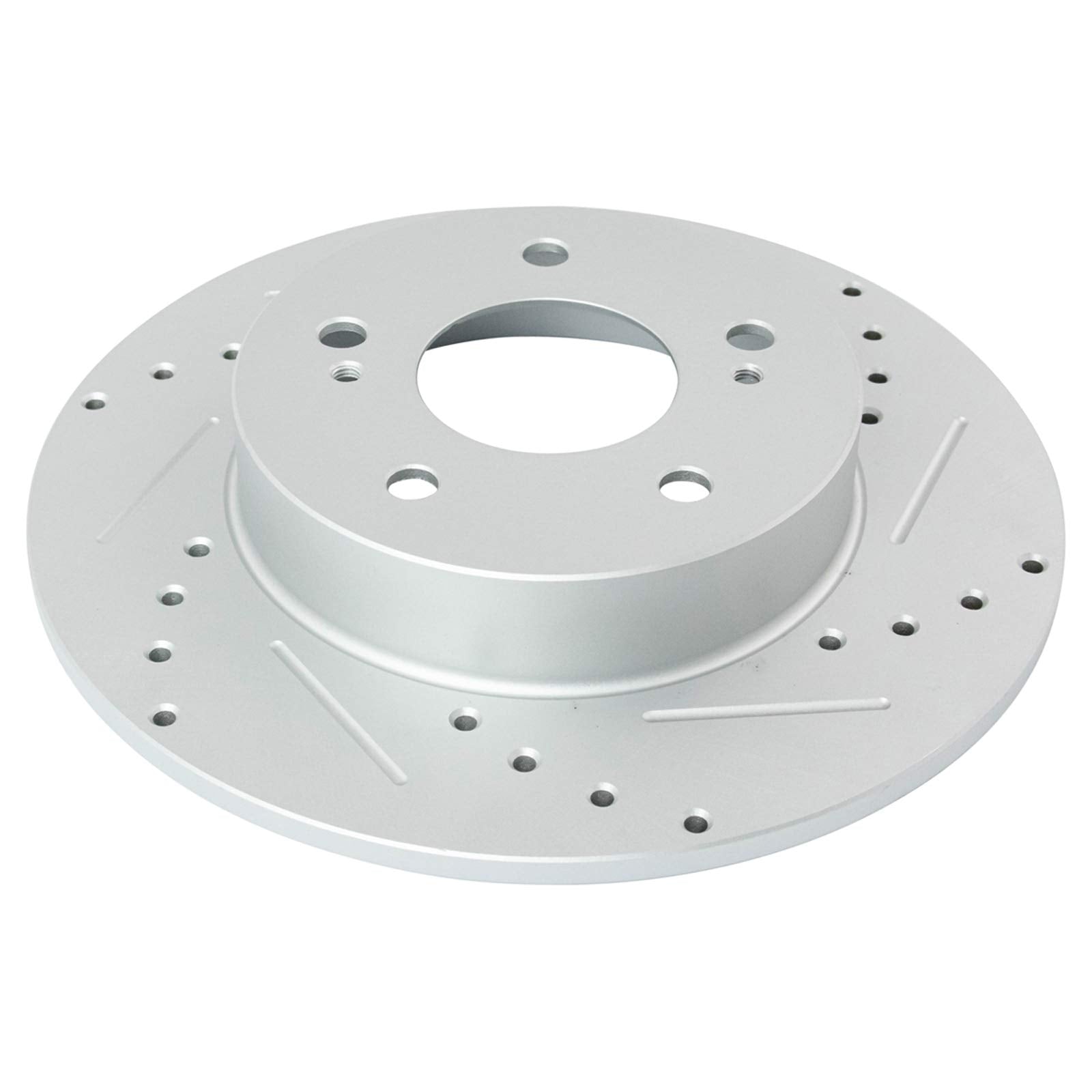 Trq Rear Performance Brake Rotors Set Premium G-Coated Cross Drilled & Slotted Compatible With 1996-2001 Infiniti I30 2002-2004