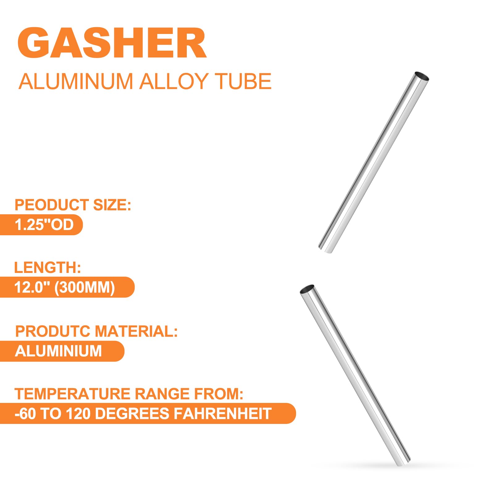 Gasher 1Pcs Aluminum Alloy Tube 1.25''Od Length 12   (300Mm) Intercooler Pipe For Intake And Cooling Systems