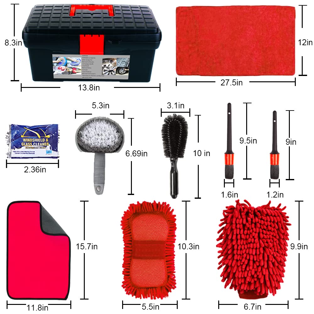 Lianxin Car Wash Kit - Car Cleaning Kit Car Wash Cleaning Tools Kit With Car Wash Brush With Long Handle,Car Wash Mop,Microfiber
