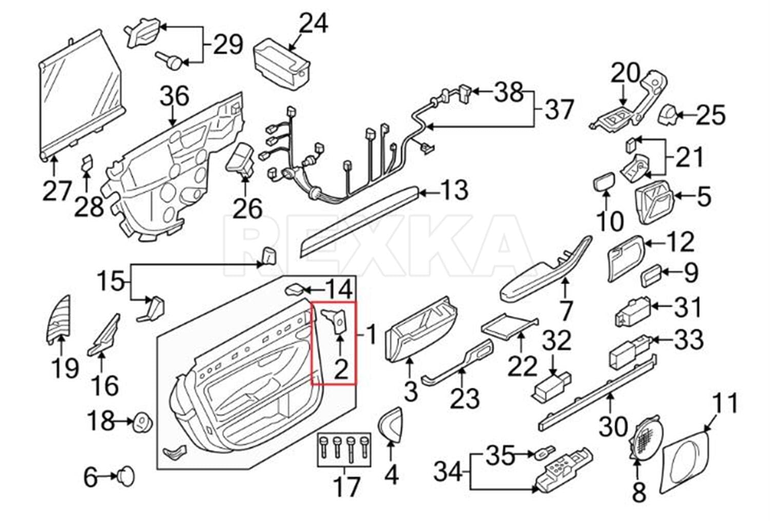 Rexka 20 Pcs Interior Door Panel Trim Retainer Clips 6Q0-868-243 For Vw Audi A4 A6 A8 Gti Jetta Passat Tiguan 6Q0868243
