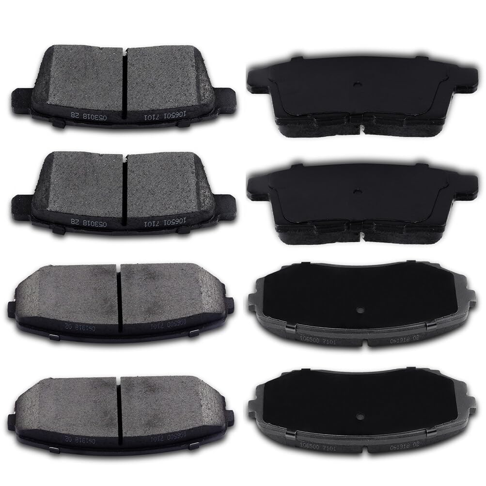 Eccpp D1259-8378 D1258-8384 Rear & Front Ceramic Disc Brake Pad Set Fit For Ford For Edge 2007-2010,For Lincoln Mkx 2007-2010,Fo