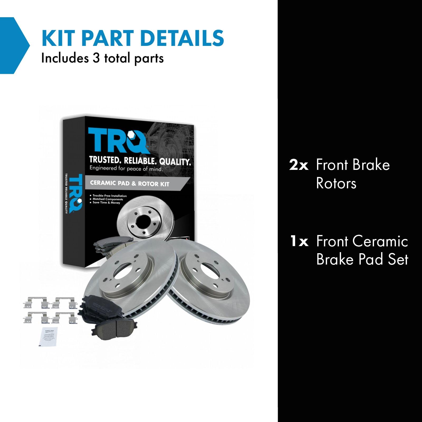 Trq Front Brake Pad & Rotor Kit Brake Pads Brake Rotor Ceramic Compatible With 2006 Lexus Gs300 2009-2015 Is250