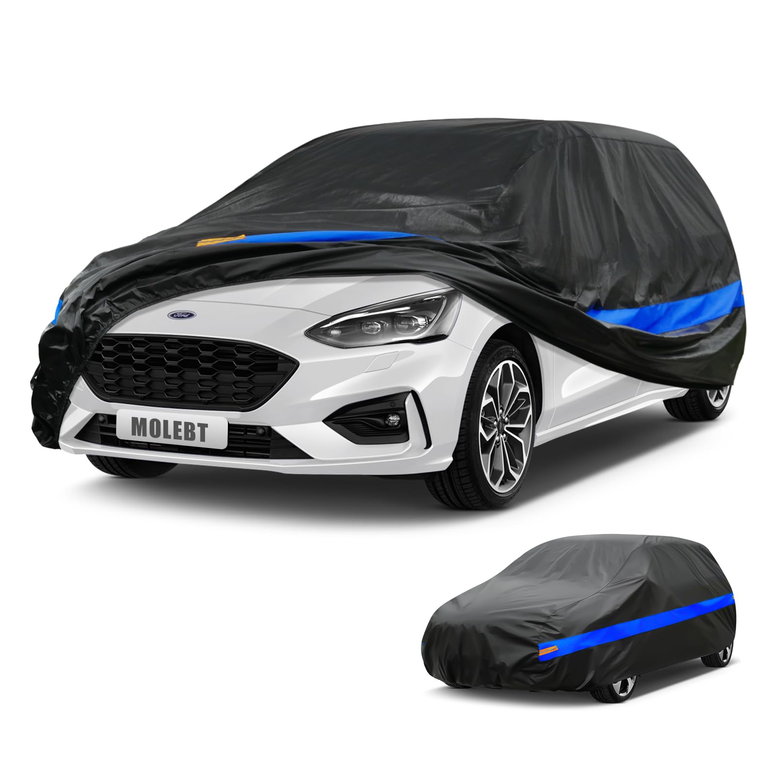Molebt Hatchback Car Cover Waterproof All Weather, Universal Fit Ford Focus Honda Civic Hatchback, Toyota Corolla Hatchback, Sub