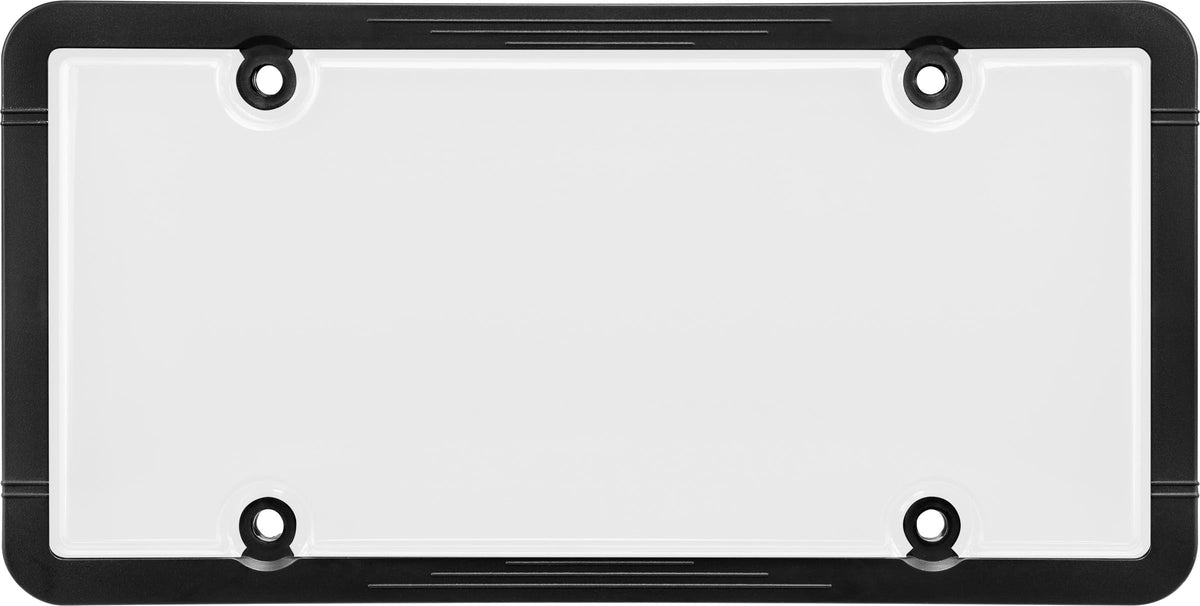 Bell Automotive 22-1-45601-8 Universal License Plate Frame with Clear Cover, Black, 12 x 6 inches