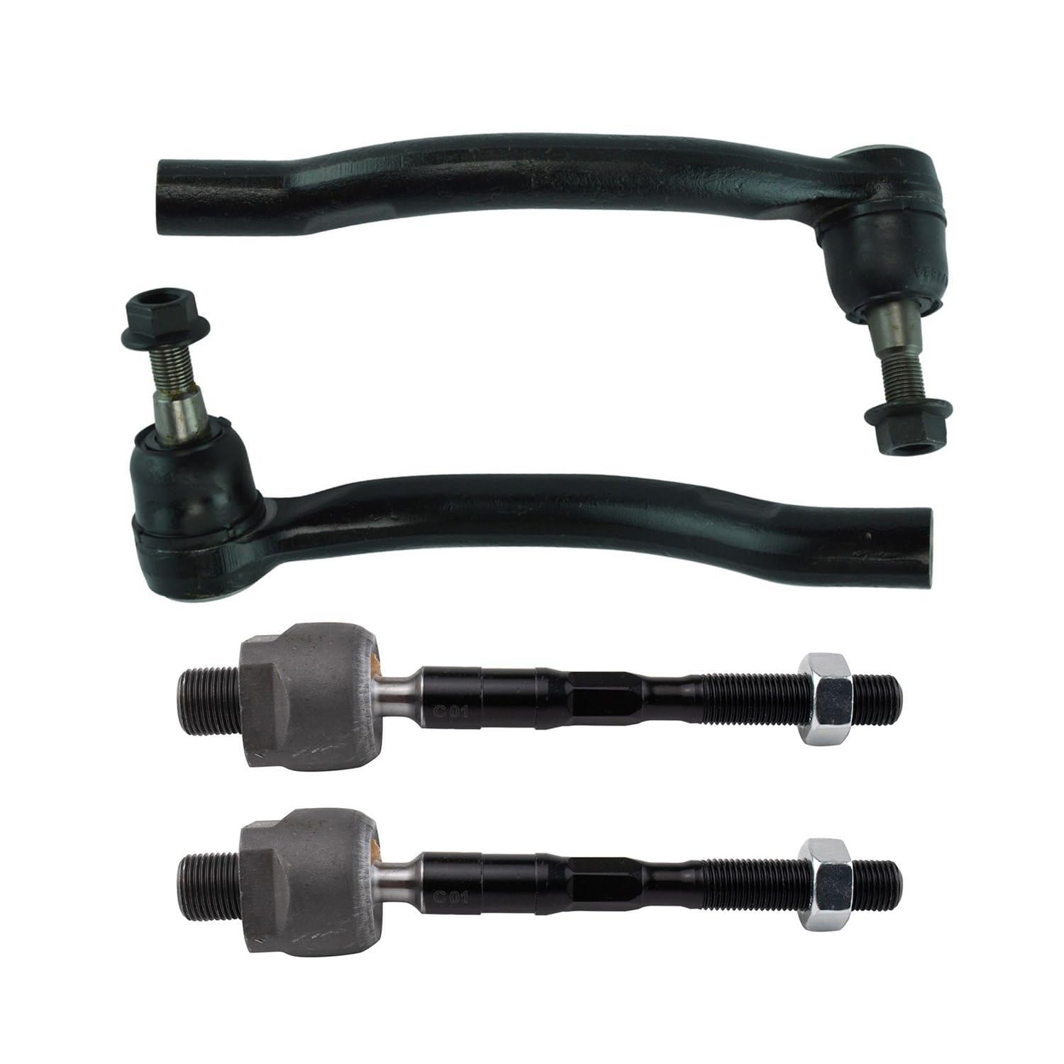 TRQ Front Inner and Outer Tie Rod Set Compatible with 2013 INFINITI FX37 FX50