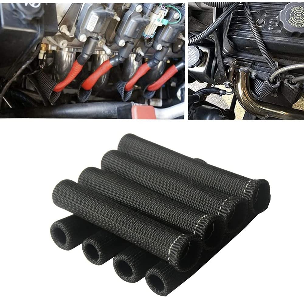 Spark Plug Wire Heat Shield Spark Plug Wire Heat Sleeve Spark Plug Wire Protection 2500 Degree High Temp Heat Tape Protect 8-Pac