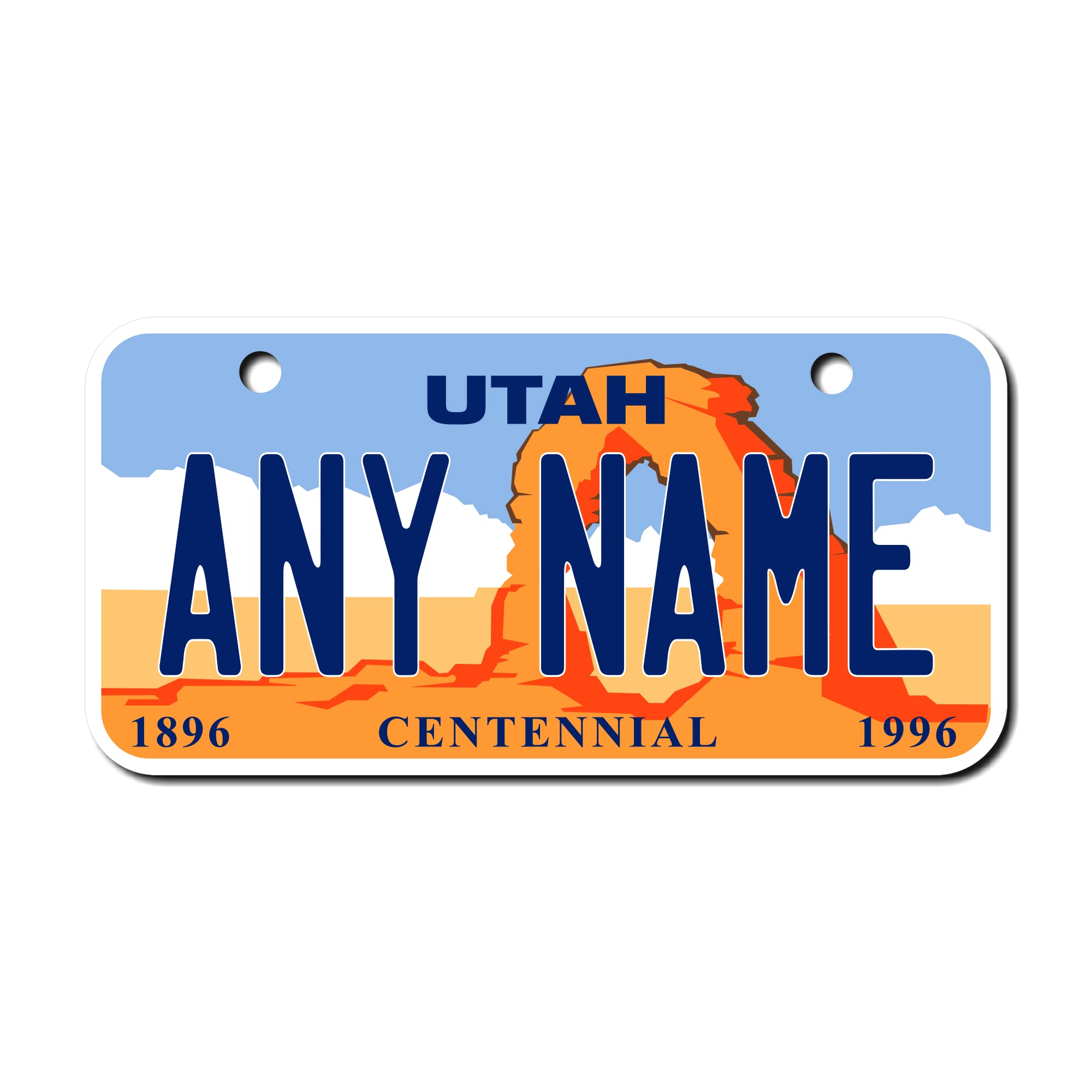 Teamlogo Personalized Utah License Plate - Sizes For Kid 'S Bikes, Cars, Trucks, Cart, Key Rings Version 1 (3 X 6 Aluminum Licen