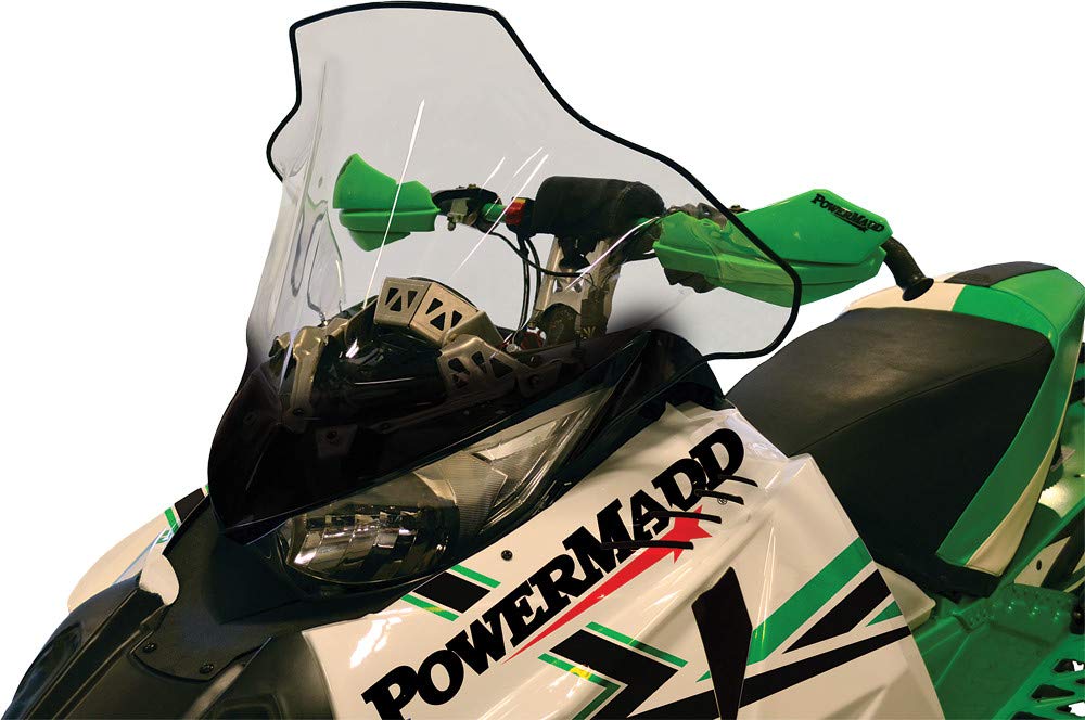 Powermadd 12030 Cobra Clear 17'' Mid Height Windshield (Black Graphics)