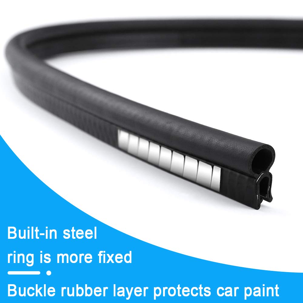 Storystore Car Door Rubber Seal Strip, Fits 1/16' Edge, Trim Seal With Top Bulb For Cars, Boats, Rvs, Trucks, And Home Applications, Automotive Weather Striping (10Ft)