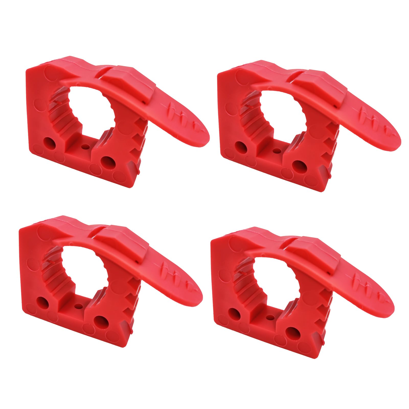 TUOMAICN Rubber Clamp Mount 1-1/5~1-1/2 in Diameter for Mounting Tools & Equipment Offroad parts, Red, 4 Pack