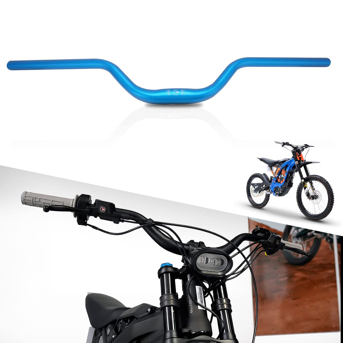 JFG RACING Sur Ron Handle Bar,Motorcycle Handlebars 7/8'' 22MM Aluminum Riser Swallow Handle Bar for Sur Ron Surron Light Bee X/
