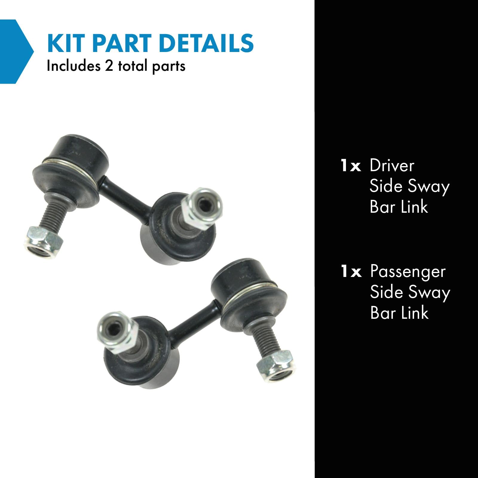 Trq Driver & Passenger Side Sway Bar Stabilizer Link Set Compatible With 2002-2006 Acura Rsx 2000-2009 Honda S2000 1995-2002 Maz