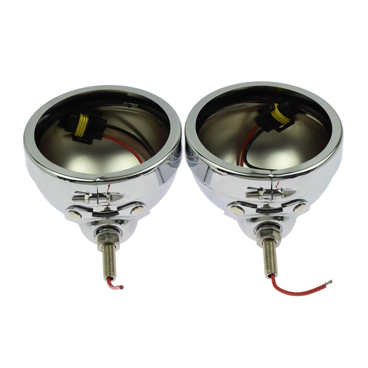 Hdbubalus Motorcycle Fog Lights 4.5 Inch Housing Fog Lamp Mounting Bracket 4.5' Led Passing Lights Housing Fit For Harley Chrome