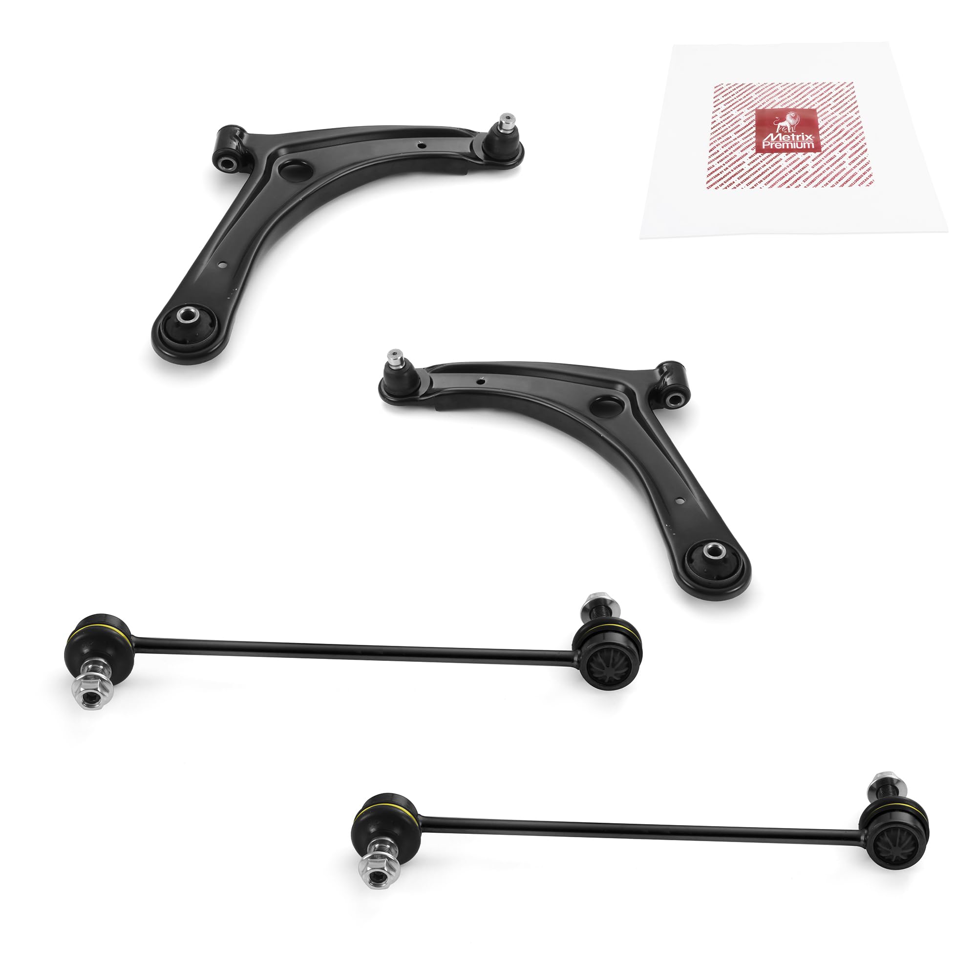 Metrix Premium Chassis Parts - 4 Pc Front Lower Control Arm & Front Sway Bar Stabilizer End Link Kit Fits 07-12 Dodge Caliber, 0