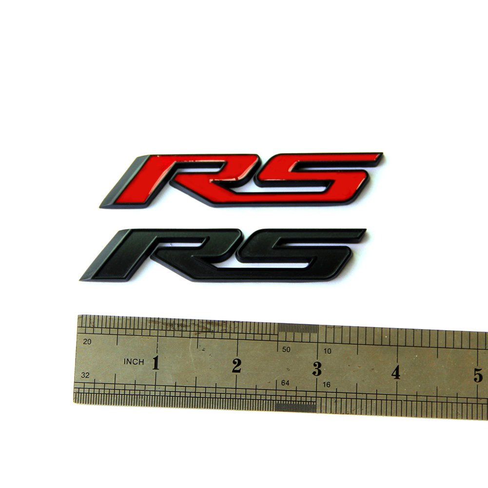 Yoaoo 1X Oem Black Grille Rs Emblem Badge 3D Metal Compatible With Zl1 1Le Series Matte Black Red